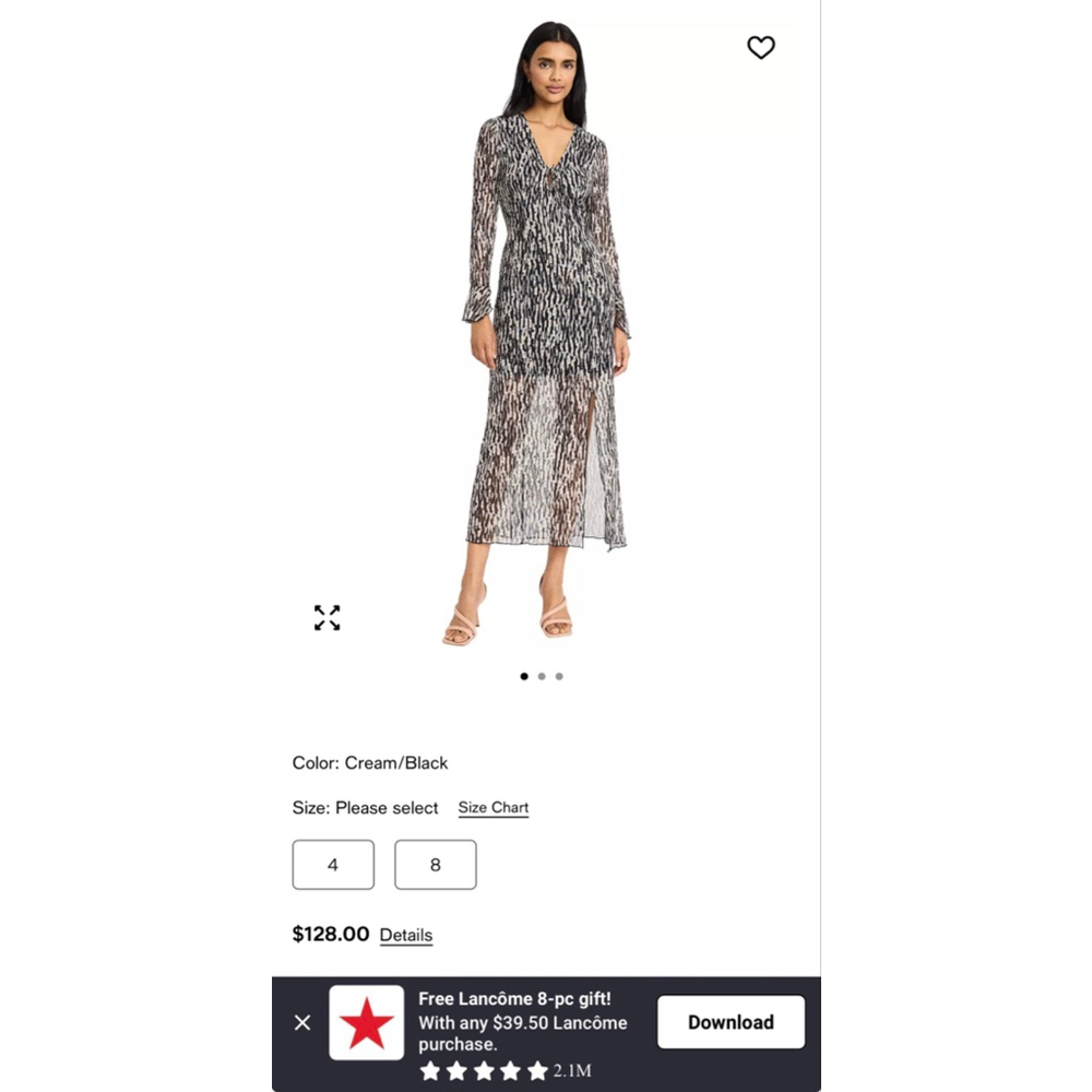 DONNA MORGAN Long Sleeve Dress Size 0 Black Cream New NWT MSRP:$128 A-Line - Picture 4 of 16